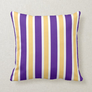 Coussin Rayures d'aubergine et de cantaloup avec le dos