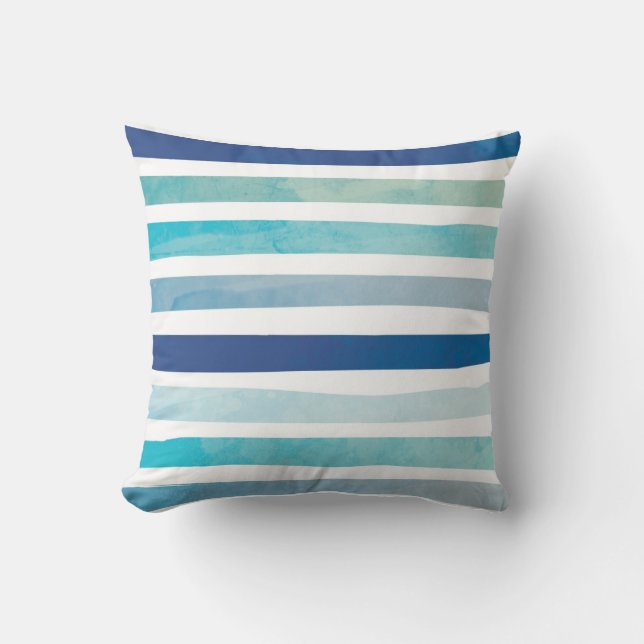 Coussin Rayures de bord de la mer (Recto)