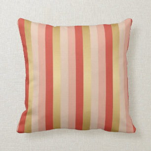 Coussin Rayures de corail et d'or