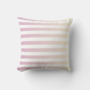 Coussin Rayures de rayures de vanille rose