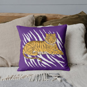 Coussin Rayures de tigre de safari graphique mignon person