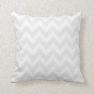 Coussin Rayures gris-clair et blanches de Chevron