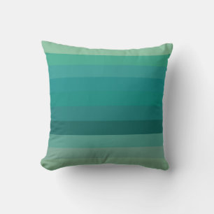 Coussin Rayures horizontales ombrées sarcelle sereine