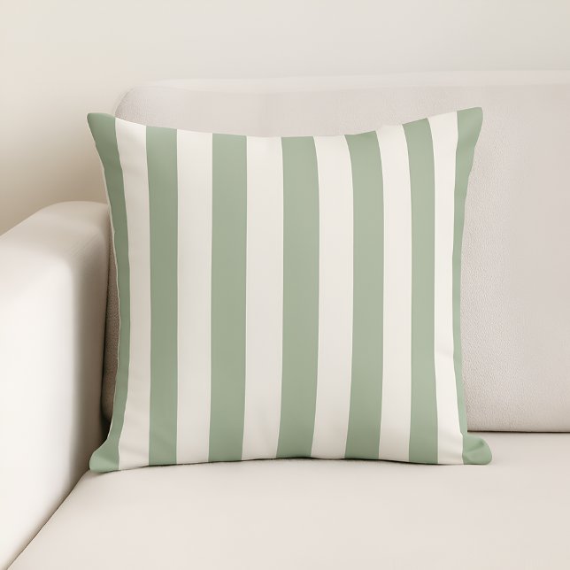 Coussin Rayures intemporelles Sage Green (Créateur téléchargé)
