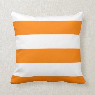 Coussin Rayures larges - blanc et orange