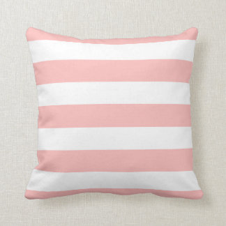 Coussin Rayures modernes rose clair et blanc