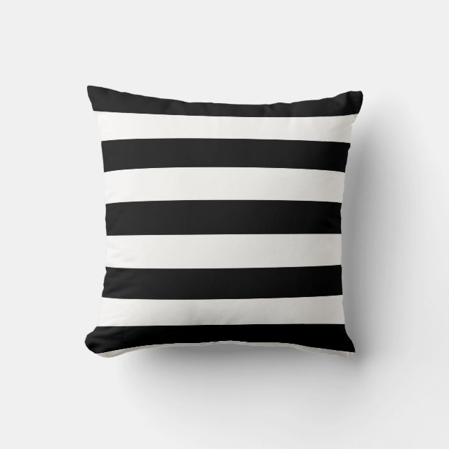 Coussin Rayures noires et blanches de base (Recto)