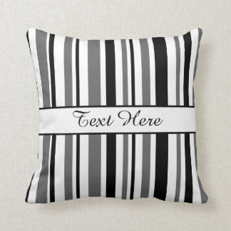 Coussin Rayures noires et blanches personnalisables