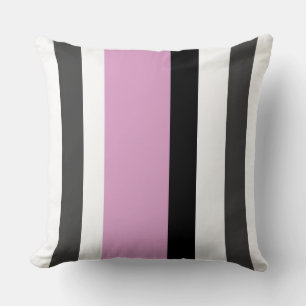 Coussin Rayures noires, grises et blanches