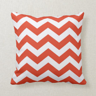 Coussin Rayures oranges et blanches de Chevron
