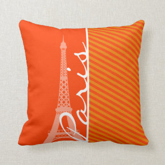 Coussin Rayures oranges ; Paris