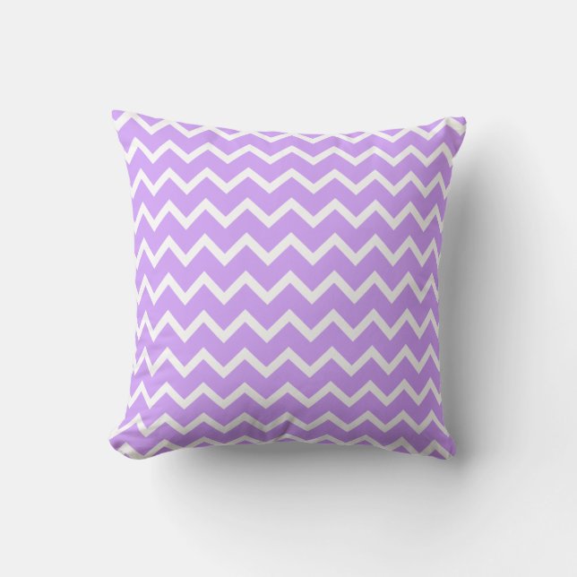 Coussin Rayures pourpres et blanches de zigzag (Recto)