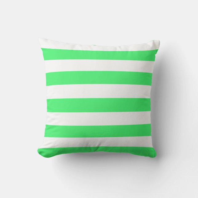 Coussin Rayures vert clair et blanc (Recto)