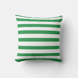 Coussin Rayures vert foncé et blanc