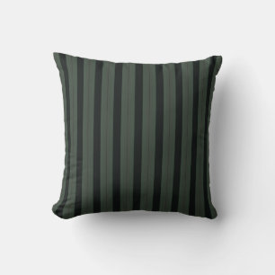 Coussin Rayures vert lunaire et charbon