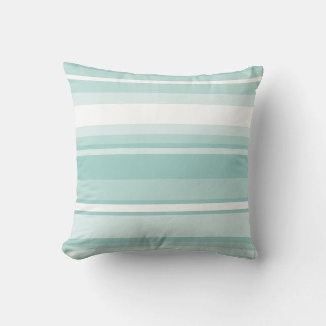 Coussin Rayures vert menthe (Recto)