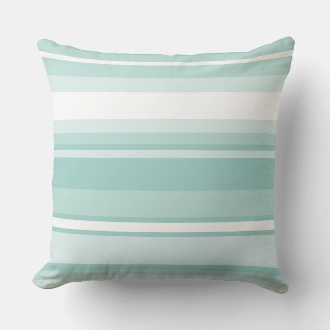 Coussin Rayures vert menthe (Recto)