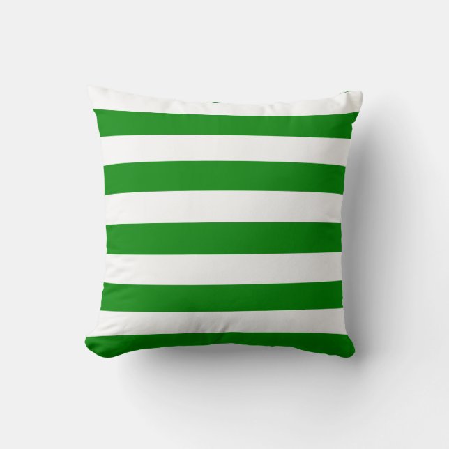 Coussin Rayures vertes et blanches (Recto)