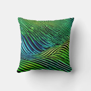 Coussin Rayures vertes néon futuristes 
