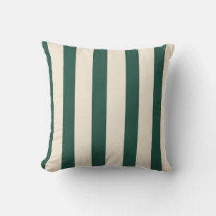 Coussin Rayures verticales vert foncé et crème du cirque v