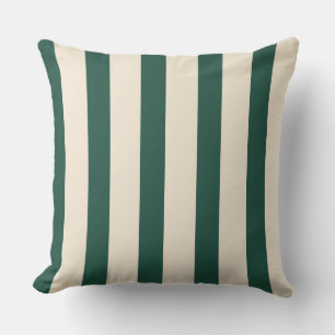 Coussin Rayures verticales vert foncé et crème du cirque v