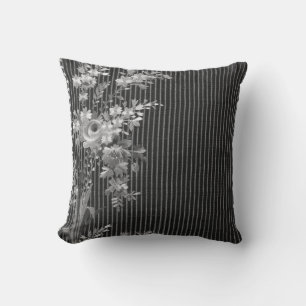 Coussin Rayures Vintage Floral Élégant Brocade Cushion