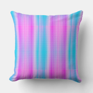 Coussin Rayures violettes et turquoise & pois