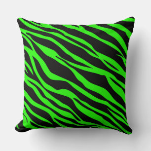 Coussin Rayures Zèbre Vert Néon