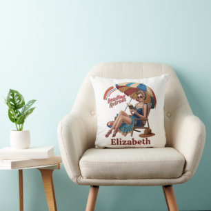 Coussin Reading Été Retraite Livre Citation de l'auteur