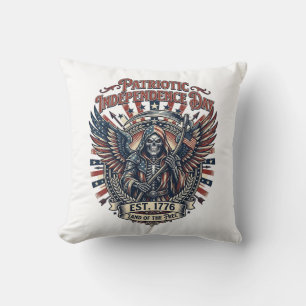 Coussin Reaper Chrome Patriotique Squelette de Patriote So