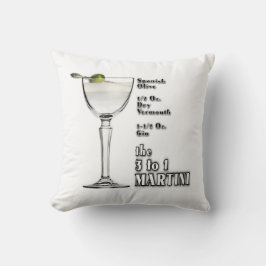 Coussin Recette de cocktail 3 à 1 (humide) Martini Art