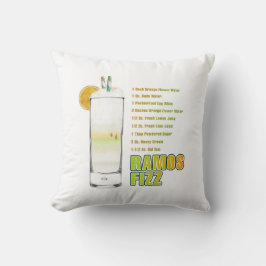 Coussin Recette de cocktail Ramos Gin Fizz Art