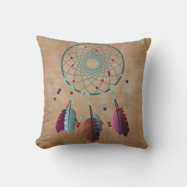 Coussin Receveur rêveur pourpre de turquoise indigène (Recto)