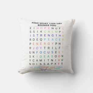 Coussin Recherche de mots inspirants - Mots positifs quoti