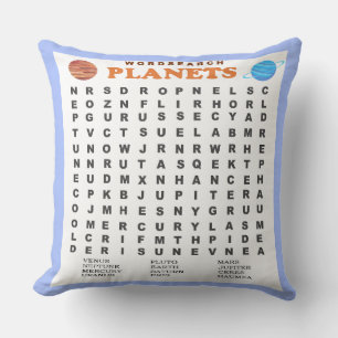 Coussin Recherche Word Planètes