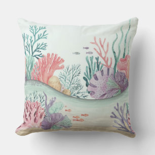 Coussin Récif de corail pastel