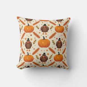 Coussin Récolte d'action de grâce Turquie et pilule Motif 