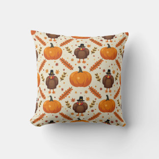 Coussin Récolte d'action de grâce Turquie et pilule Motif 