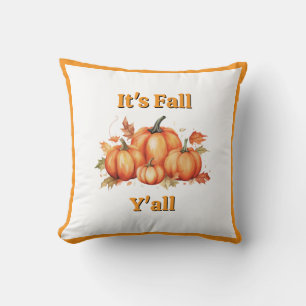 Coussin Récolte de citrouilles - Décoration automnale rust