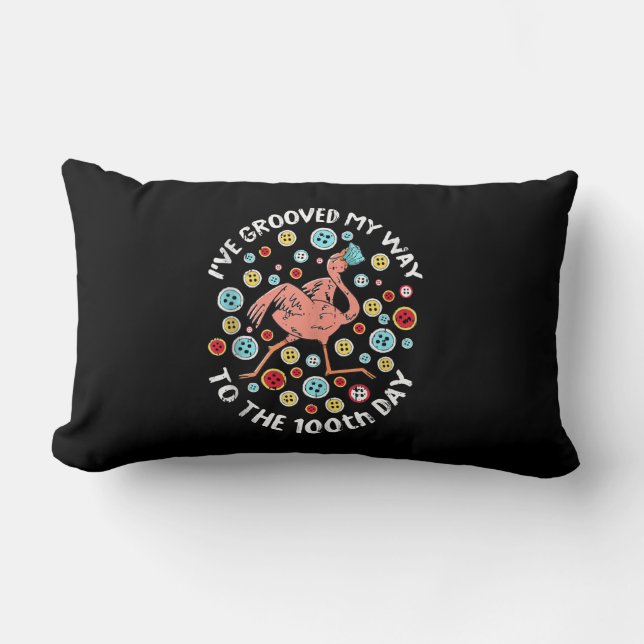 Coussin Rectangle 100 Jours De L'École Groove Flamant rose Masque Vi (Recto)