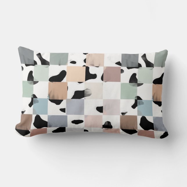 Coussin Rectangle 101 vaches + pastel Chalk Checker (Recto)