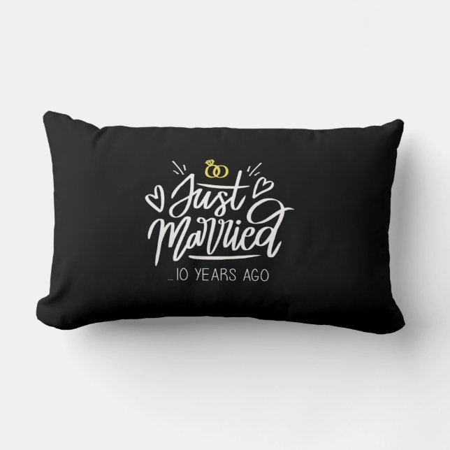 Coussin Rectangle 10e anniversaire de mariage (Recto)