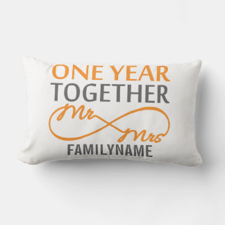 Coussin Rectangle 1er anniversaire M. & Mme Infinity Personnalisée