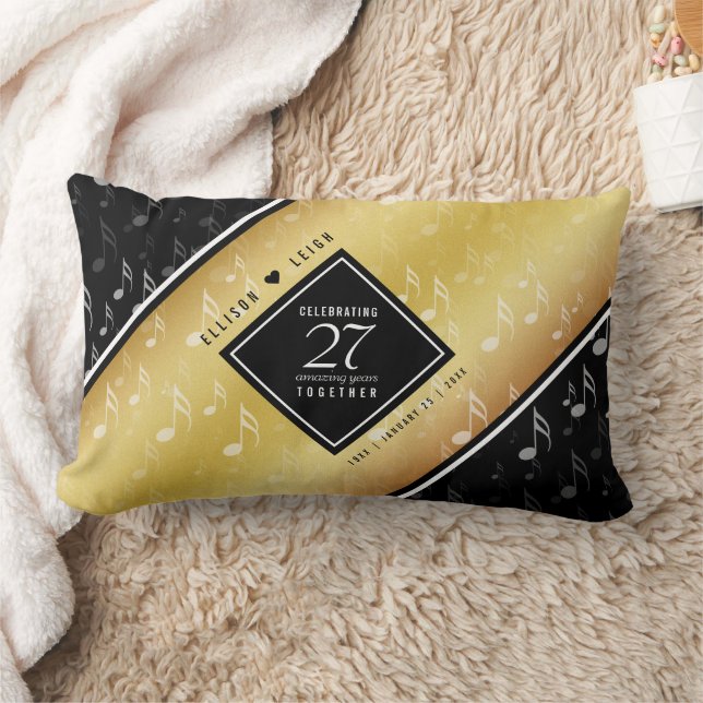 Coussin Rectangle 27e anniversaire du Mariage de musique (Couverture)