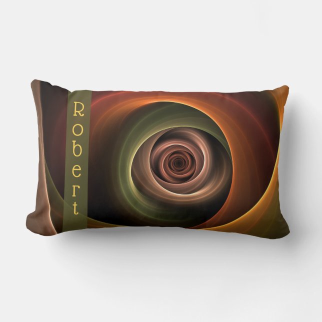 Coussin Rectangle 3D Spirale Abstraite couleurs chaudes Nom fractal  (Recto)