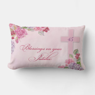 Coussin Rectangle 45e anniversaire de la vie religieuse Nonne cathol