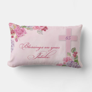 Coussin Rectangle 65e anniversaire de la vie religieuse Nonne cathol