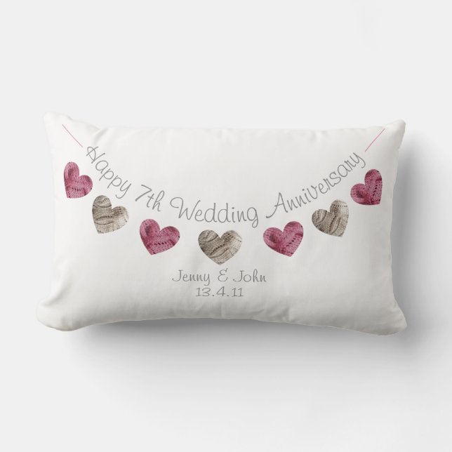 Coussin Rectangle 7e anniversaire personnalisable ou tout autre Mari (Recto)