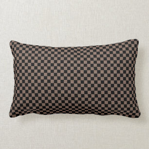 Coussin Rectangle À damiers Brown noir et blanc