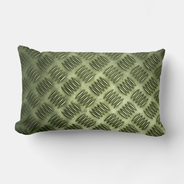 Coussin Rectangle à damiers Métal Acier Inoxydable Texture du planch (Recto)